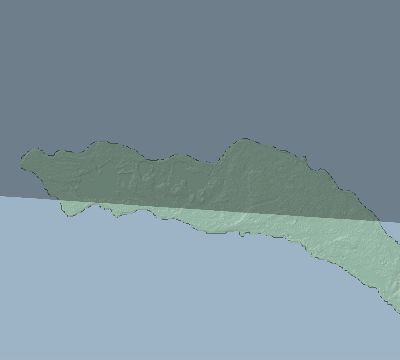 Map of the eclipse path across British Virgin Islands on 01/27/1683