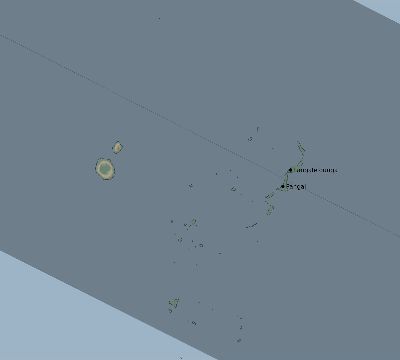 Map of the eclipse path across Tonga on 07/24/1683