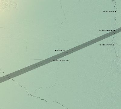 Map of the eclipse path across Paraguay on 05/11/1687