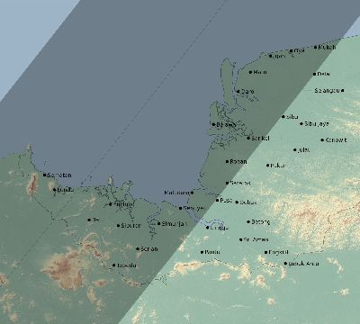 Map of the eclipse path across Malaysia on 02/28/1691