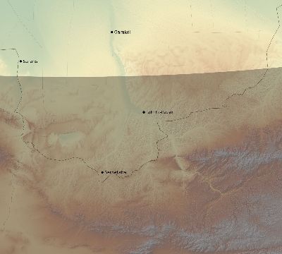 Map of the eclipse path across Turkmenistan on 02/17/1692