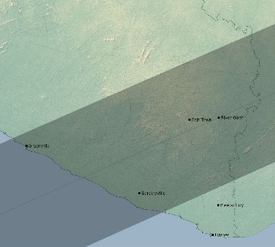 Map of the eclipse path across Liberia on 12/16/1694