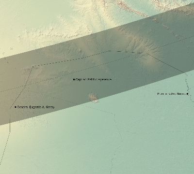 Map of the eclipse path across Paraguay on 12/16/1694