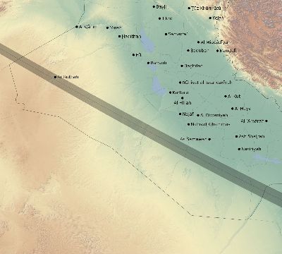 Map of the eclipse path across Iraq on 12/06/1695