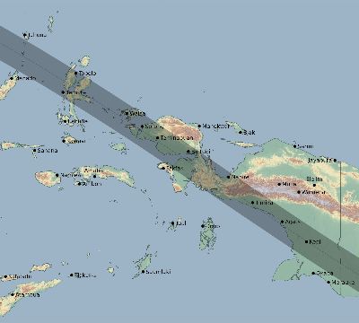 Map of the eclipse path across Indonesia on 10/04/1698