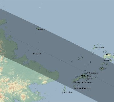 Map of the eclipse path across Philippines on 10/04/1698