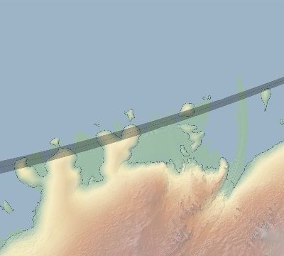Map of the eclipse path across Antarctica on 03/31/1699
