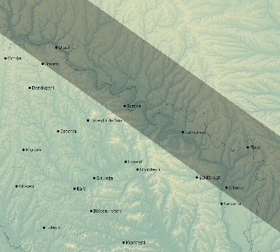 Map of the eclipse path across Moldova on 09/23/1699