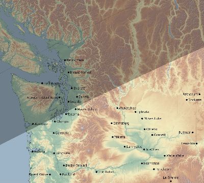 Map of the eclipse path across United States on 02/07/1701