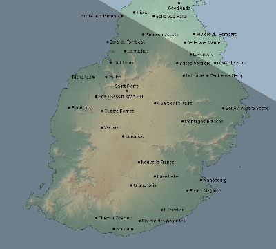 Map of the eclipse path across Mauritius on 08/04/1701