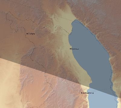 Map of the eclipse path across Malawi on 08/04/1701