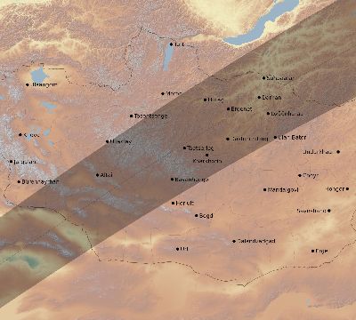 Map of the eclipse path across Mongolia on 02/19/1719