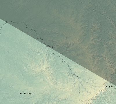 Map of the eclipse path across Uruguay on 08/15/1719