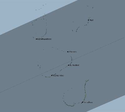 Map of the eclipse path across Maldives on 02/08/1720