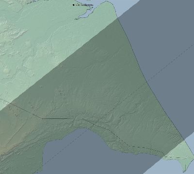 Map of the eclipse path across Argentina on 01/27/1721