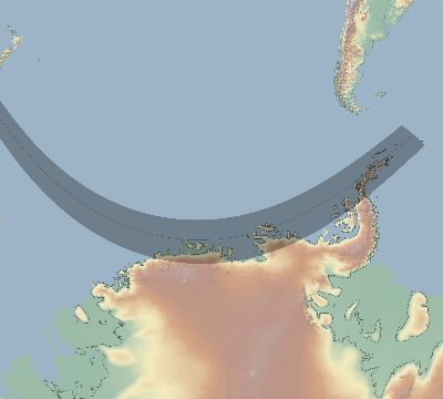 Map of the eclipse path across Antarctica on 11/15/1724