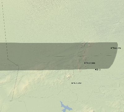 Map of the eclipse path across Mali on 09/25/1726