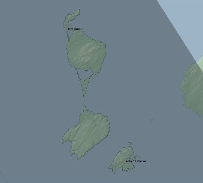 Map of the eclipse path across Saint Pierre and Miquelon on 09/25/1726