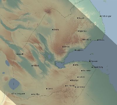 Map of the eclipse path across Djibouti on 09/15/1727