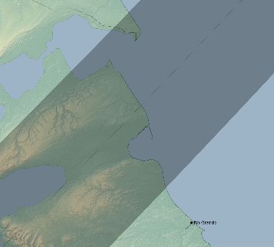 Map of the eclipse path across Argentina on 01/18/1730