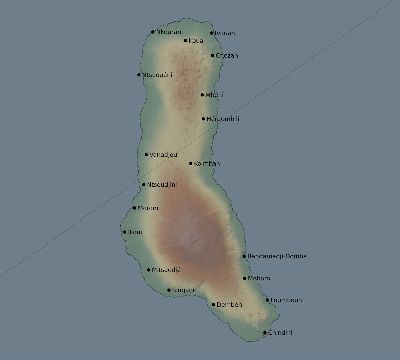 Map of the eclipse path across Comoros on 01/08/1731