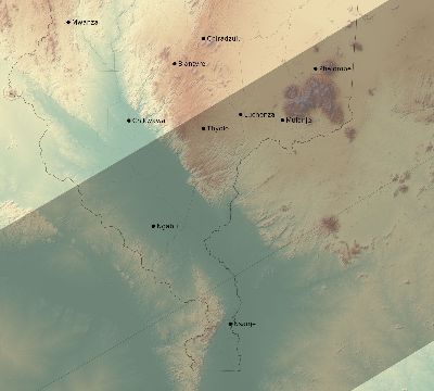 Map of the eclipse path across Malawi on 01/08/1731