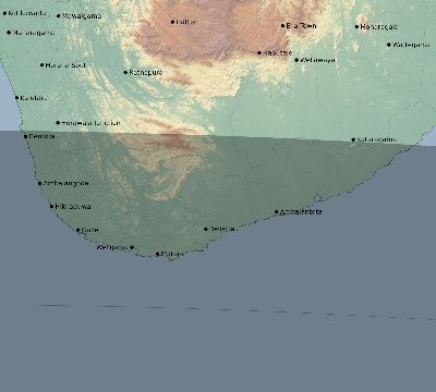 Map of the eclipse path across Sri Lanka on 07/04/1731