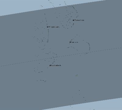 Map of the eclipse path across Maldives on 07/04/1731