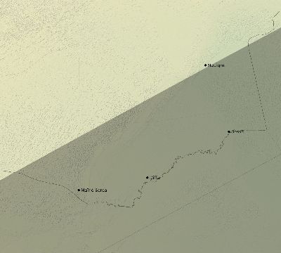 Map of the eclipse path across Niger on 05/03/1734