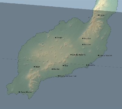 Map of the eclipse path across Spain on 08/15/1738