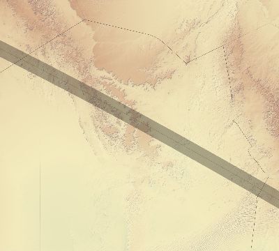 Map of the eclipse path across Niger on 08/15/1738