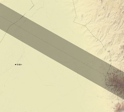 Map of the eclipse path across South Sudan on 08/15/1738
