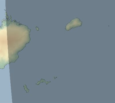 Map of the eclipse path across Svalbard and Jan Mayen on 08/04/1739
