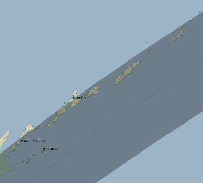 Map of the eclipse path across Russia on 06/03/1742