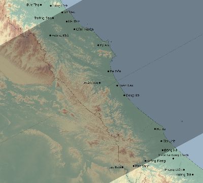 Map of the eclipse path across Vietnam on 06/03/1742