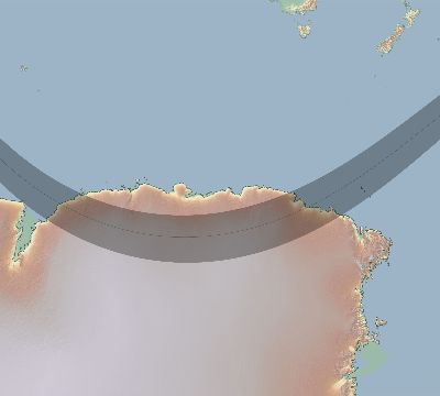 Map of the eclipse path across Antarctica on 11/27/1742