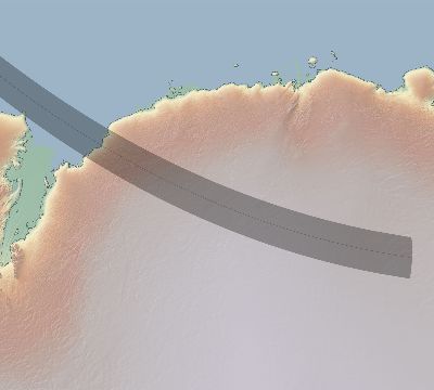 Map of the eclipse path across Antarctica on 09/15/1746