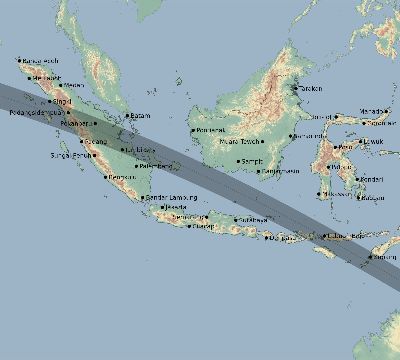 Map of the eclipse path across Indonesia on 11/06/1752