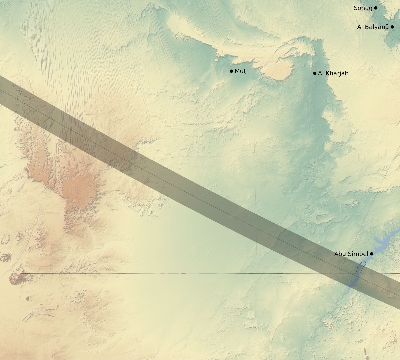 Map of the eclipse path across Egypt on 10/26/1753