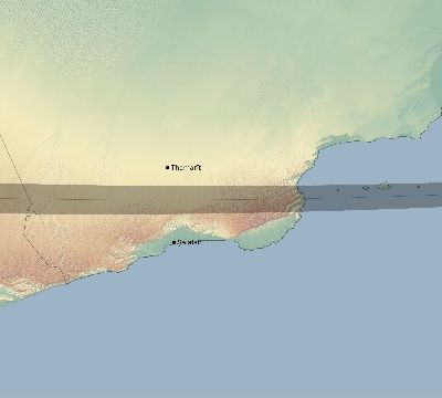 Map of the eclipse path across Oman on 10/26/1753