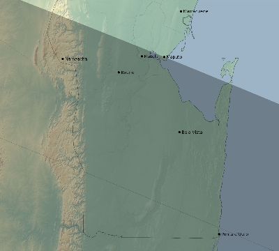 Map of the eclipse path across Mozambique on 09/06/1755