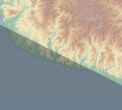 Map of the eclipse path across Mexico on 08/25/1756