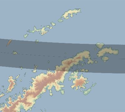 Map of the eclipse path across Antarctica on 02/18/1757