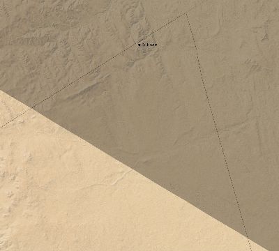 Map of the eclipse path across Jordan on 12/30/1758