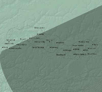 Map of the eclipse path across Gambia on 06/13/1760