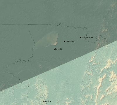 Map of the eclipse path across Guinea on 06/13/1760