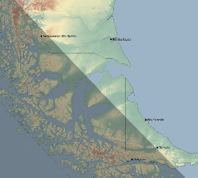 Map of the eclipse path across Argentina on 12/07/1760