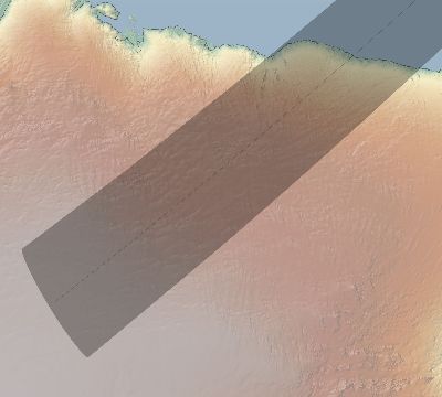 Map of the eclipse path across Antarctica on 04/24/1762