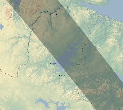 Map of the eclipse path across Finland on 10/17/1762