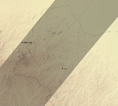 Map of the eclipse path across South Sudan on 04/13/1763